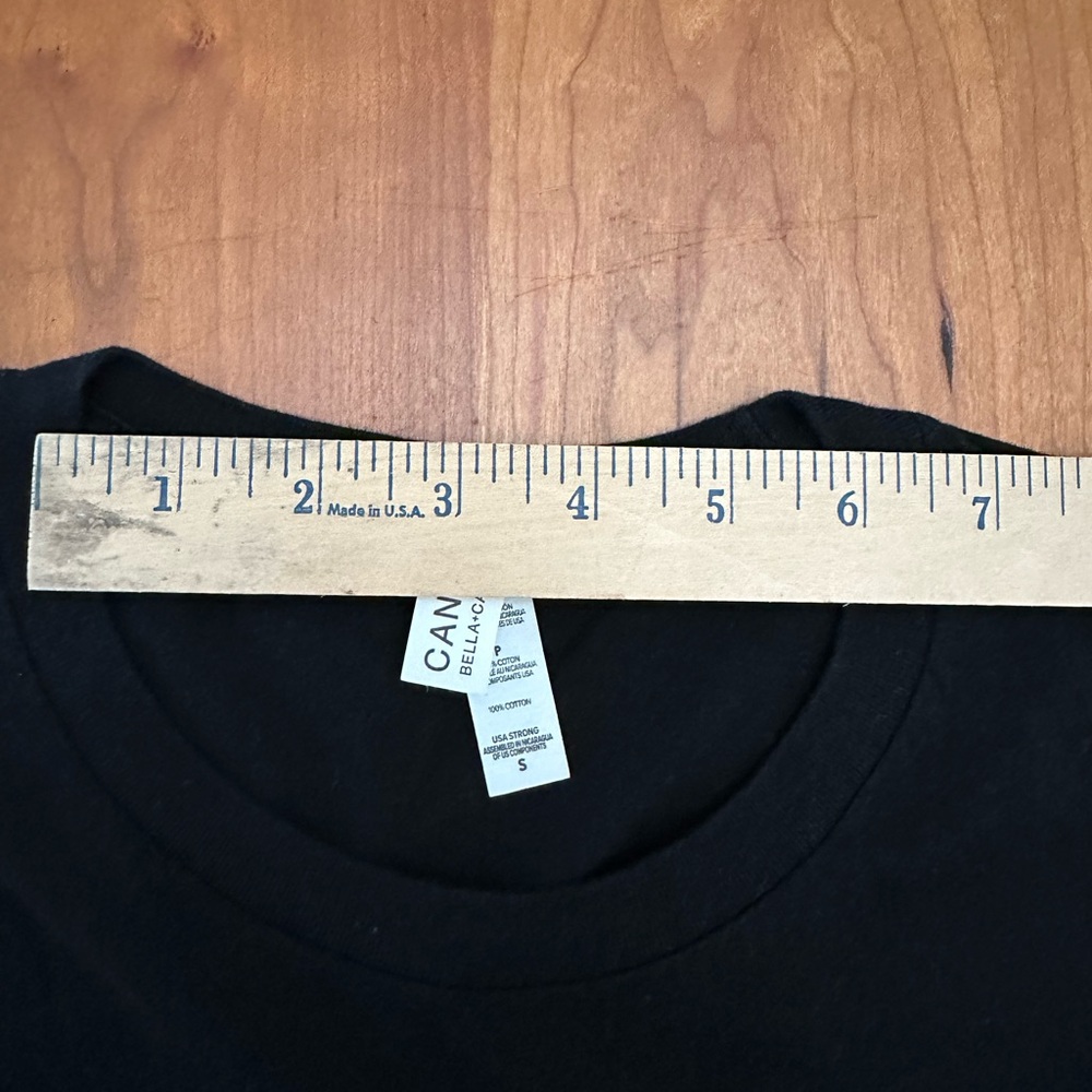 100% black cotton tshirt sz small. “Murder shows & comfy clothes” decal on front - Picture 4 of 5